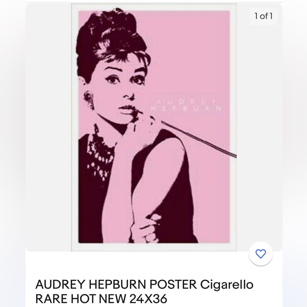 Retro Audrey Hepburn Cigarello poster
